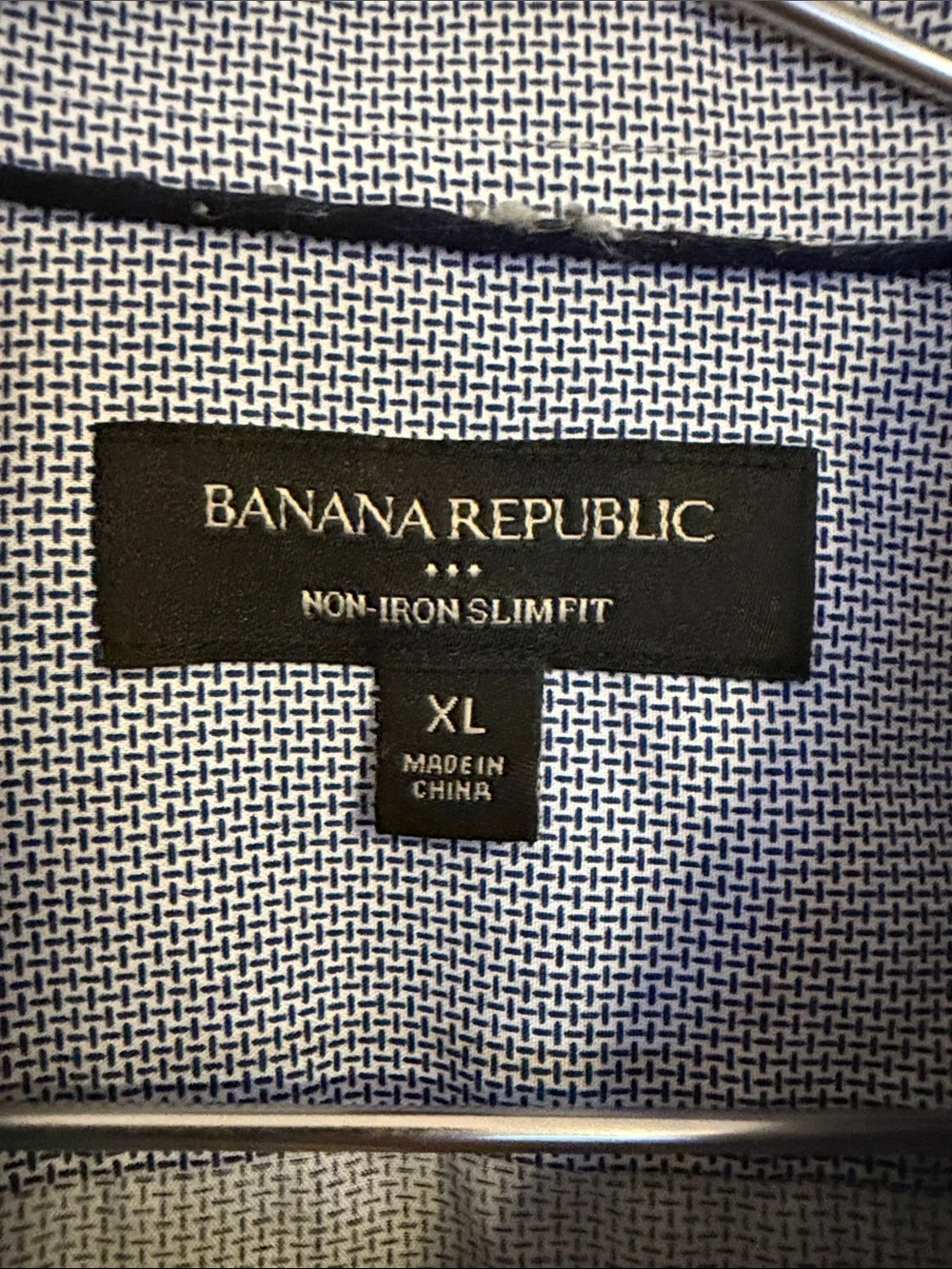 Banana Republic Men's Blue Micro-Pattern Dress Shirt (small spot price drop)